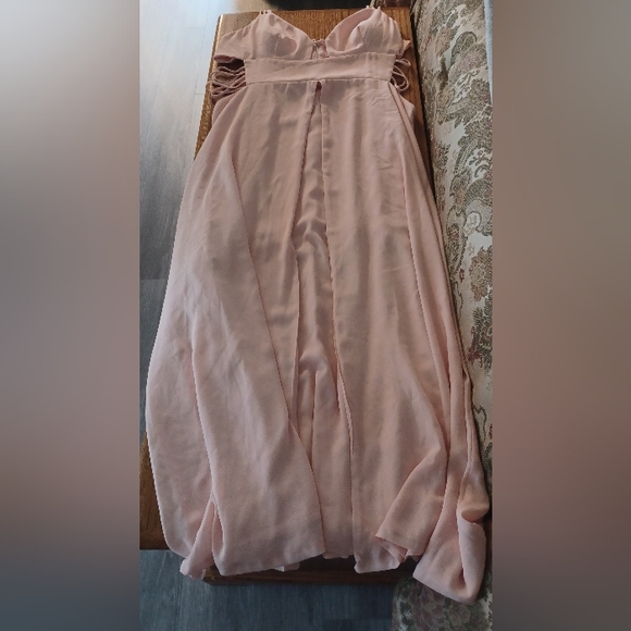 Fame & Partners x Free People 12 Megan Side Cutout Maxi Dress Gown Blush Pink - Picture 12 of 16